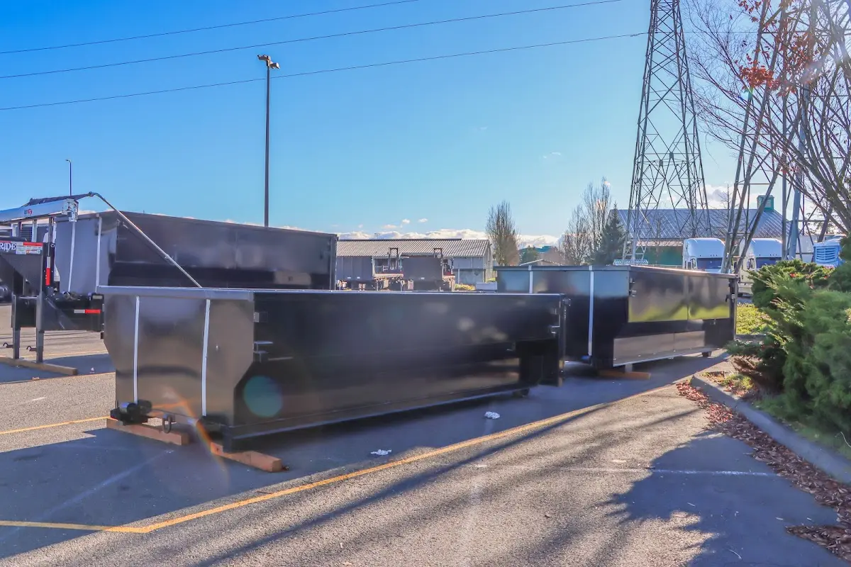 Roll-off dumpster ready for waste disposal at job site for 20 Yard Dumpster Rental in Santa Clara